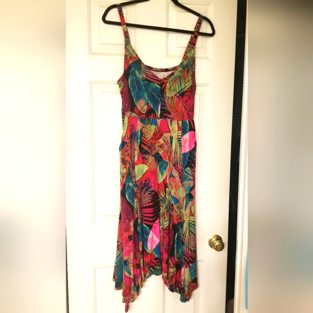 Tropical Multicolor Sleeveless Dress